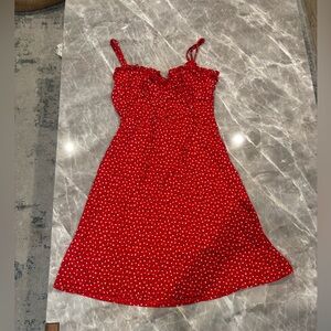 Princess Polly Red and White Patterned Dress